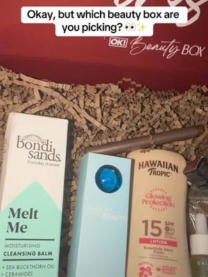 TikTok post by @zoeandco_ for OK! Beauty Box. Caption reads: Ok! Beauty boxes are honestly such a steal. Grab....