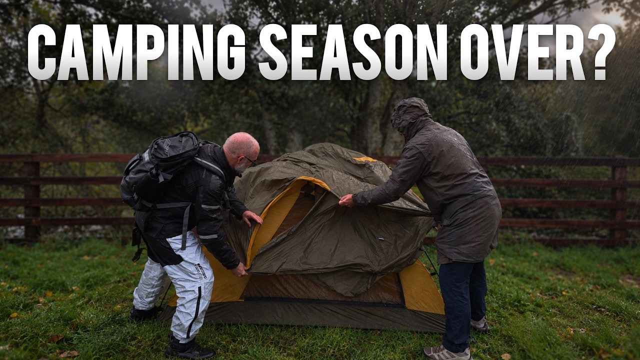 YouTube post by @MonkeywoodGarage for Carpuride. Caption reads: Is Moto Camping Season Really Over? | NX500 Autumn....