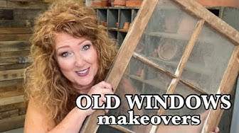 YouTube post by @GingerChickRehab for Whatnot. Caption reads: Transforming Old Windows into Unique Wall Art.