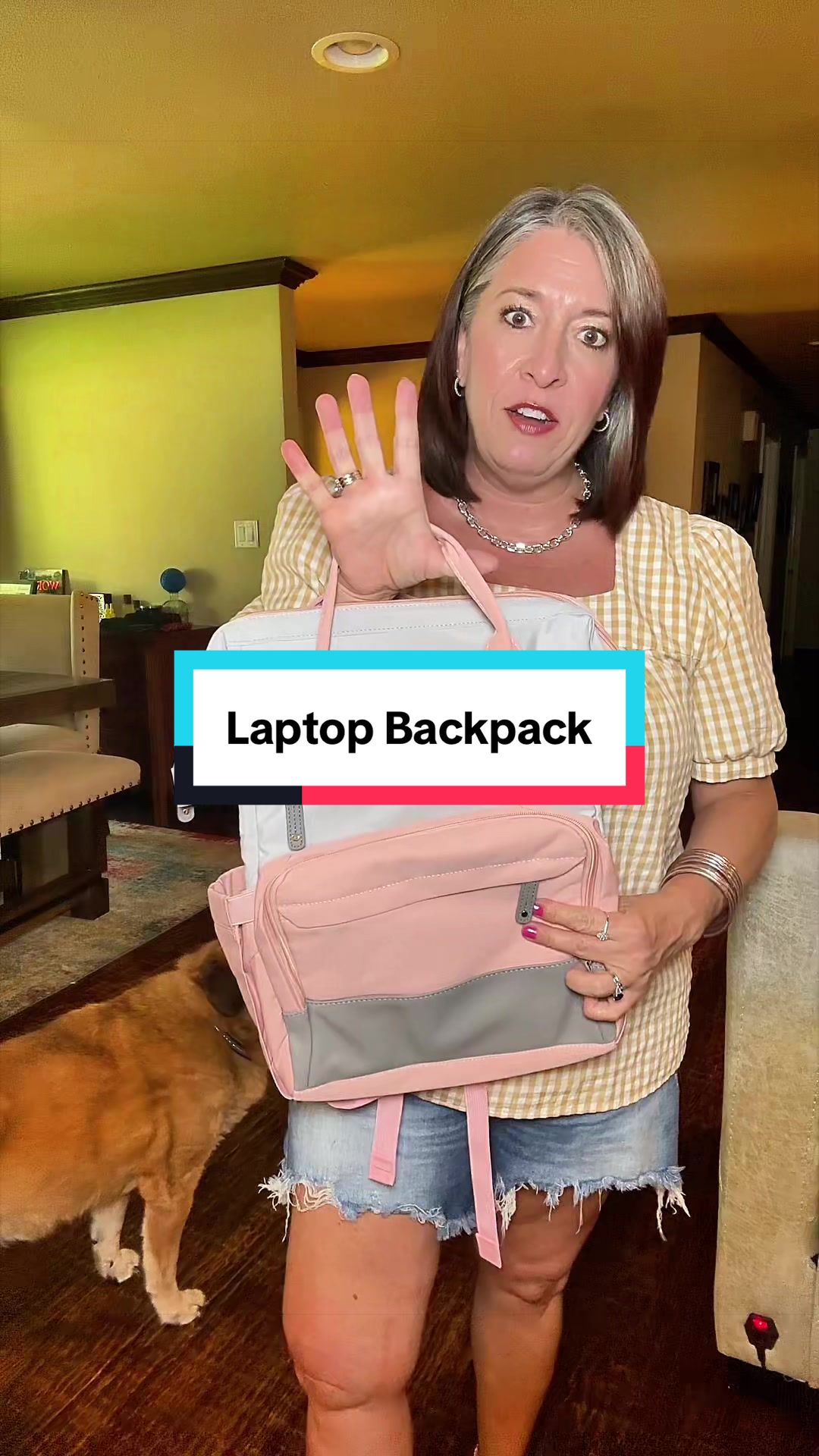 TikTok post by @hayleyfunder for Lovevook. Caption reads: [...] are out and laptop backpacks are in!....
