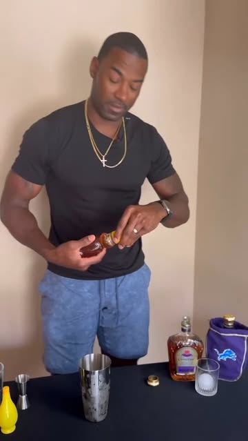 Instagram post by @megatron for Crown Royal. Caption reads: #ad Toasting to my Detroit Lions this NFL Draft....