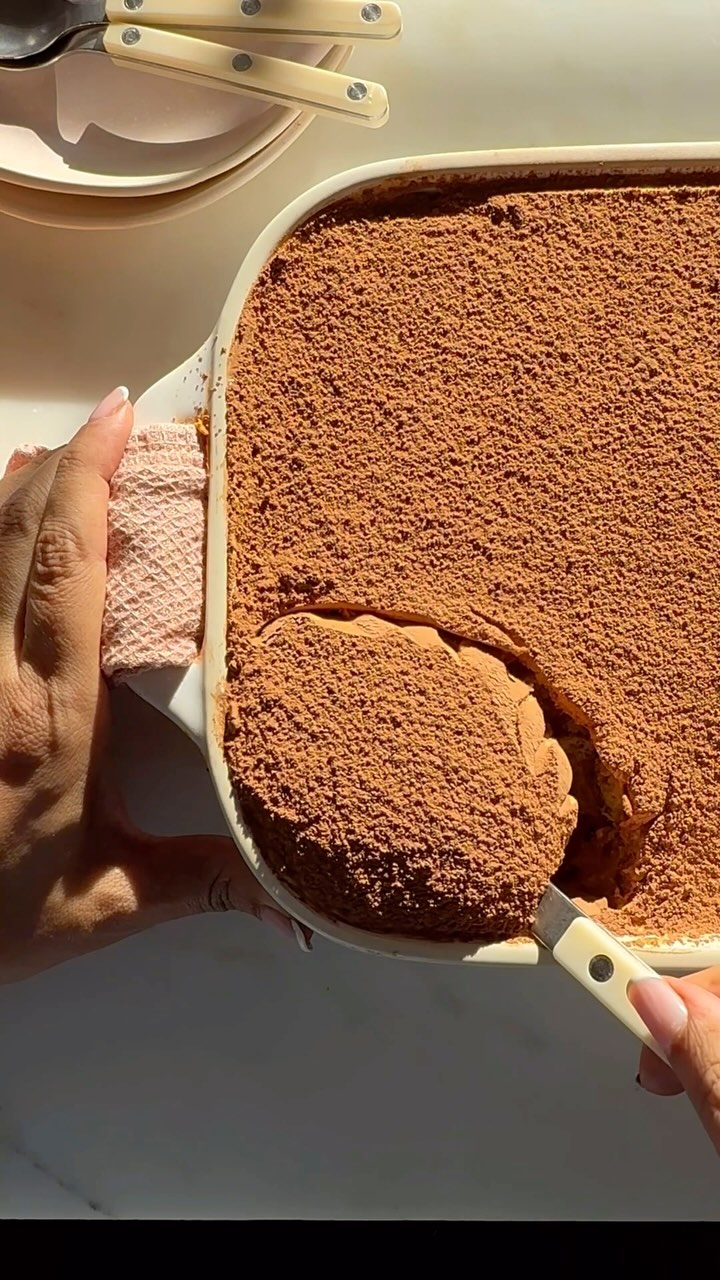 Instagram post by @acozykitchen for Amazon Fresh. Caption reads: pumpkin tiramisu 🎃 is the silky smooth, requires....