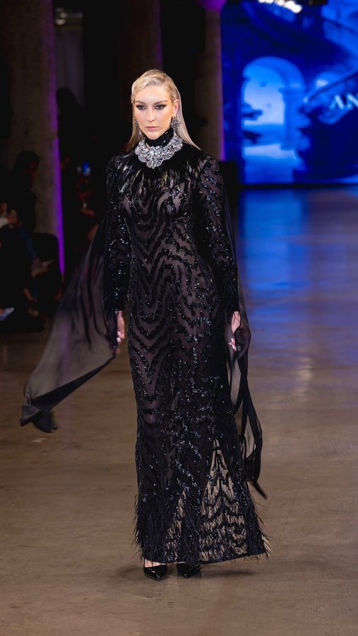 Instagram post by @annaguptacouture for Black Radiance Beauty. Caption reads: Walking @annaguptacouture for Catwalk for....