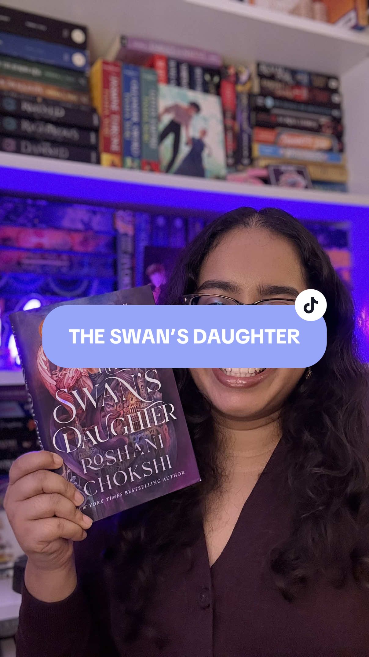 TikTok post by @bookwormbullet for Wednesday Books. Caption reads: [...] by Roshani Chokshi is out now. @Wednesday....