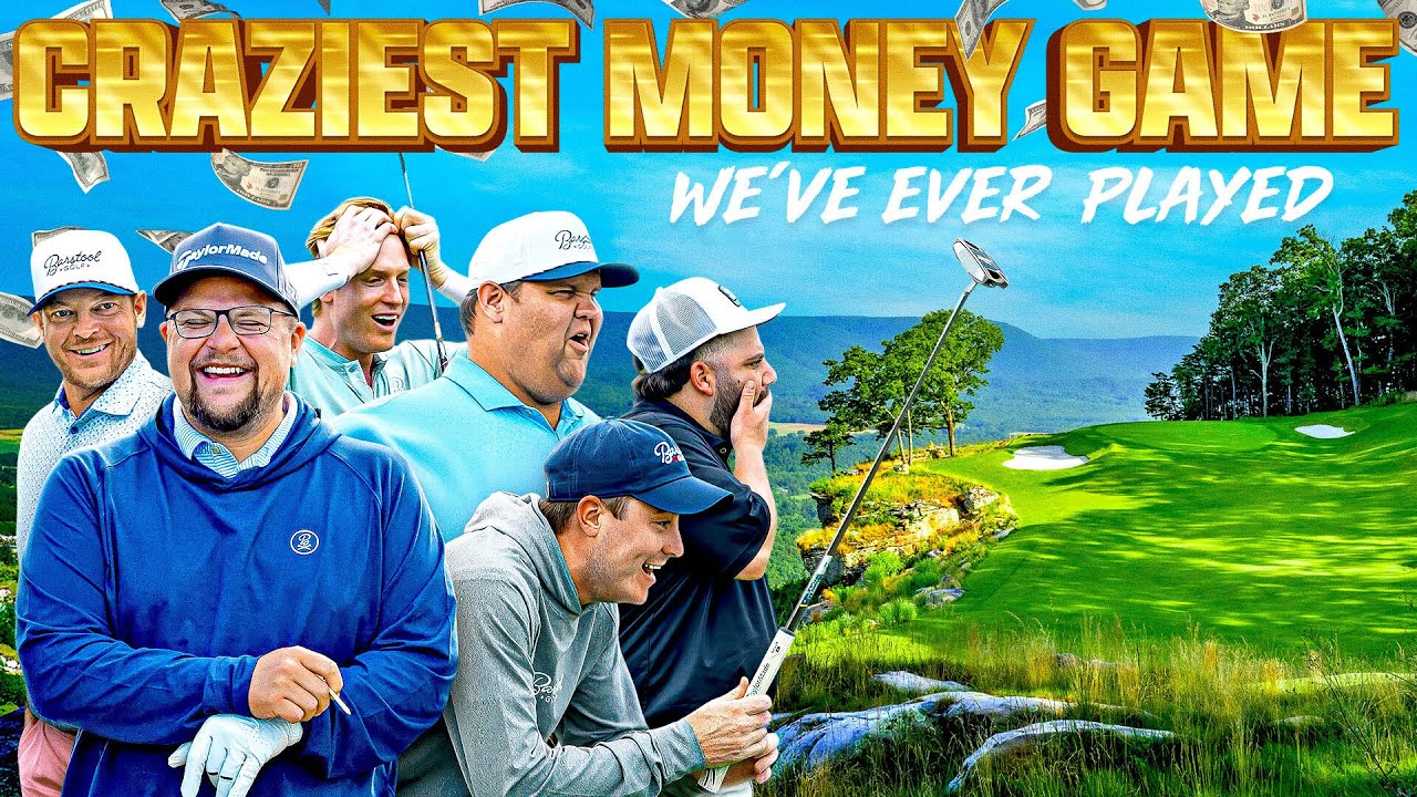 YouTube post by @ForePlayGolf for Golf Galaxy. Caption reads: The BEST Skins Match Ever Played | The Highlands....