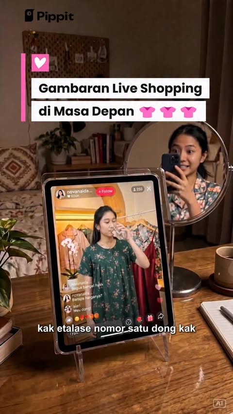 Instagram post by @rifqiartstudio for Pippit. Caption reads: [...] pakai AI tanpa kamera, tanpa tim, cukup....