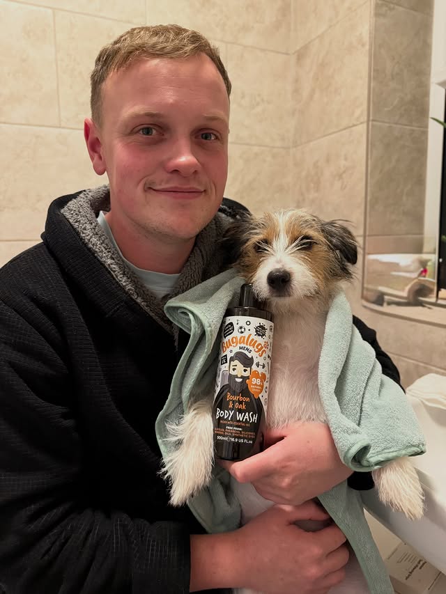 Instagram post by @walkies_with_woody for Bugalugs Pet Care. Caption reads: Because great skin shouldn’t be complicated....