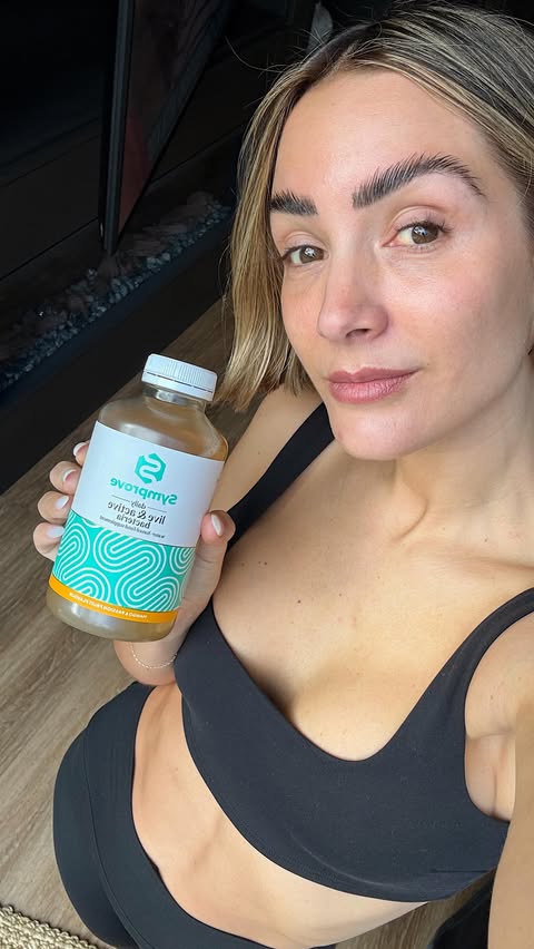 Instagram post by @frankiebridge for Symprove. Caption reads: [...] feel so much better when I’m taking my....