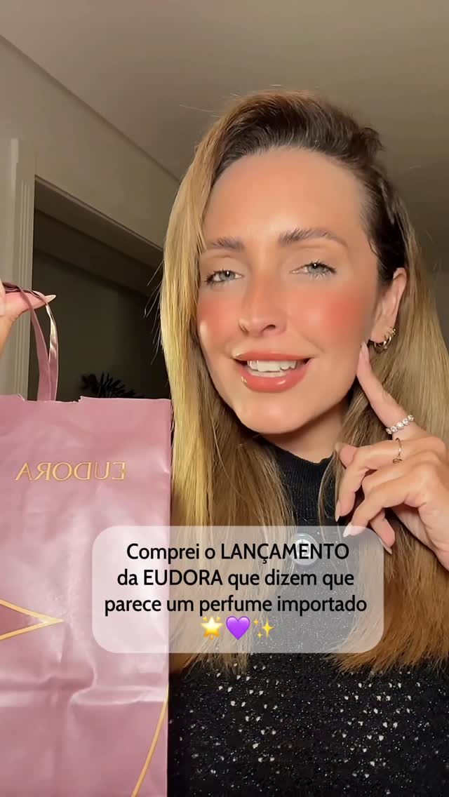 Instagram post by @joanadbeltrao for Eudora. Caption reads: Vamos testar o LYRA HAPPY da @eudora 
#eudora....