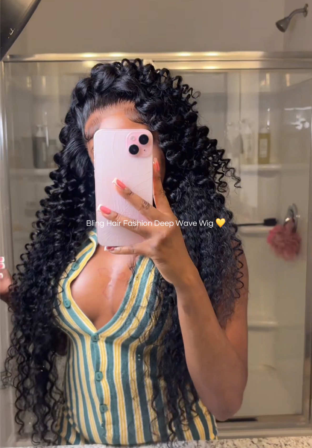 TikTok post by @nativeegal for Bling Hair. Caption reads: [...] wand curls just eat every time 😍😍 @Bling....