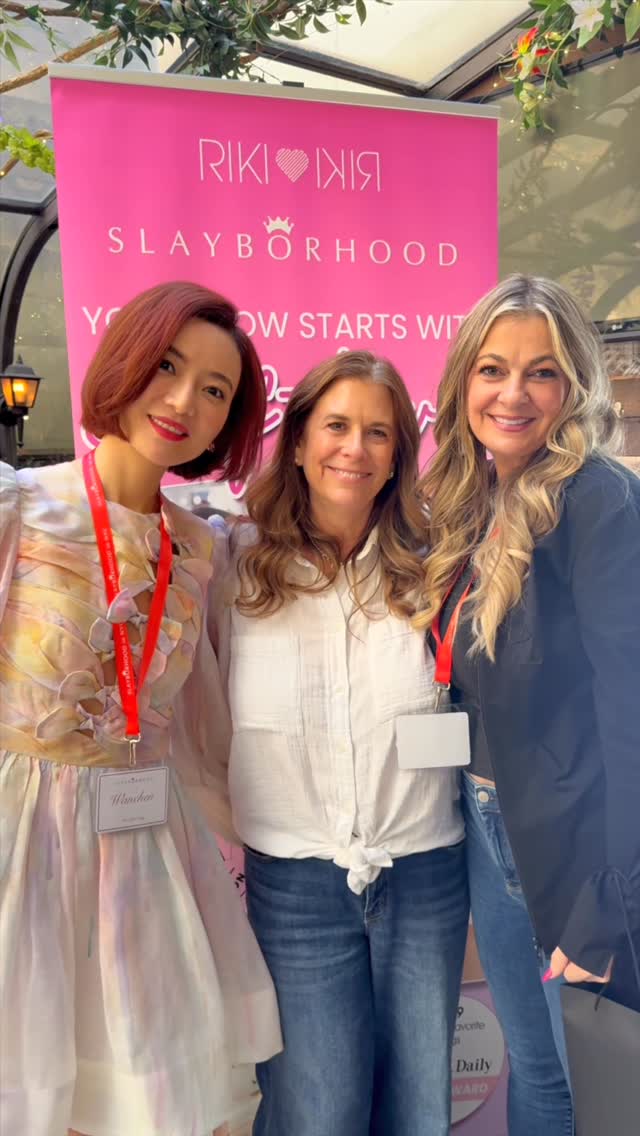 Instagram post by @cristina.noh13 for RIKI LOVES RIKI. Caption reads: So much love, laughter, and glow at Slayborhood 🌸....