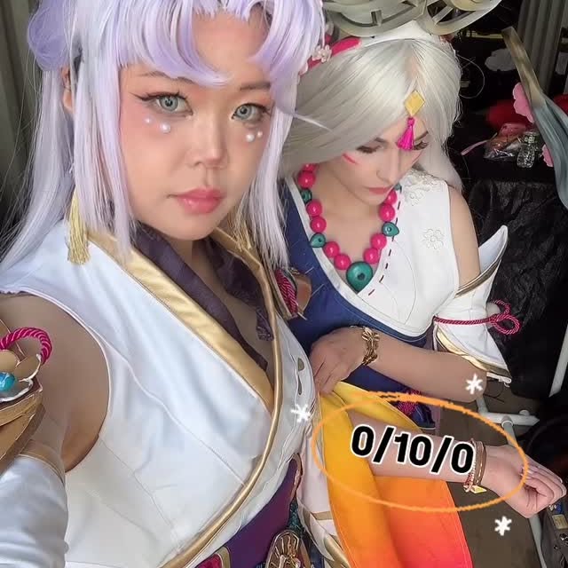 Instagram post by @kyasarin.cosplay for League of Legends. Caption reads: [...] #LoLEXPSpiritBlossom #sponsored #ad....