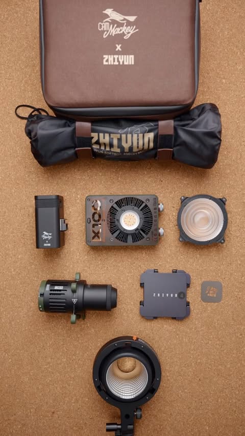 Instagram post by @stashthat.edc for Zhiyun. Caption reads: [...] as an addition to my tabletop setup!....