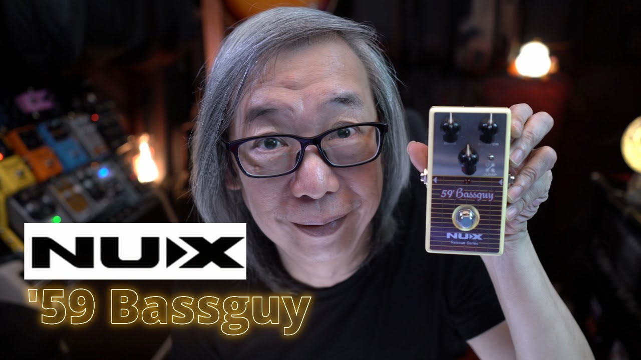 YouTube post by @JonIsJustTooLoud for SIT Strings. Caption reads: NUX '59 Bassguy.