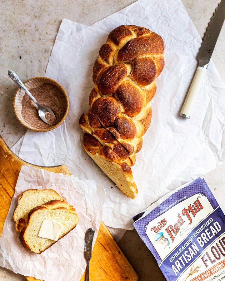Instagram post by @samadlerphotography for Bake from Scratch. Caption reads: Who doesn’t love a good challah recipe! #ad I am....