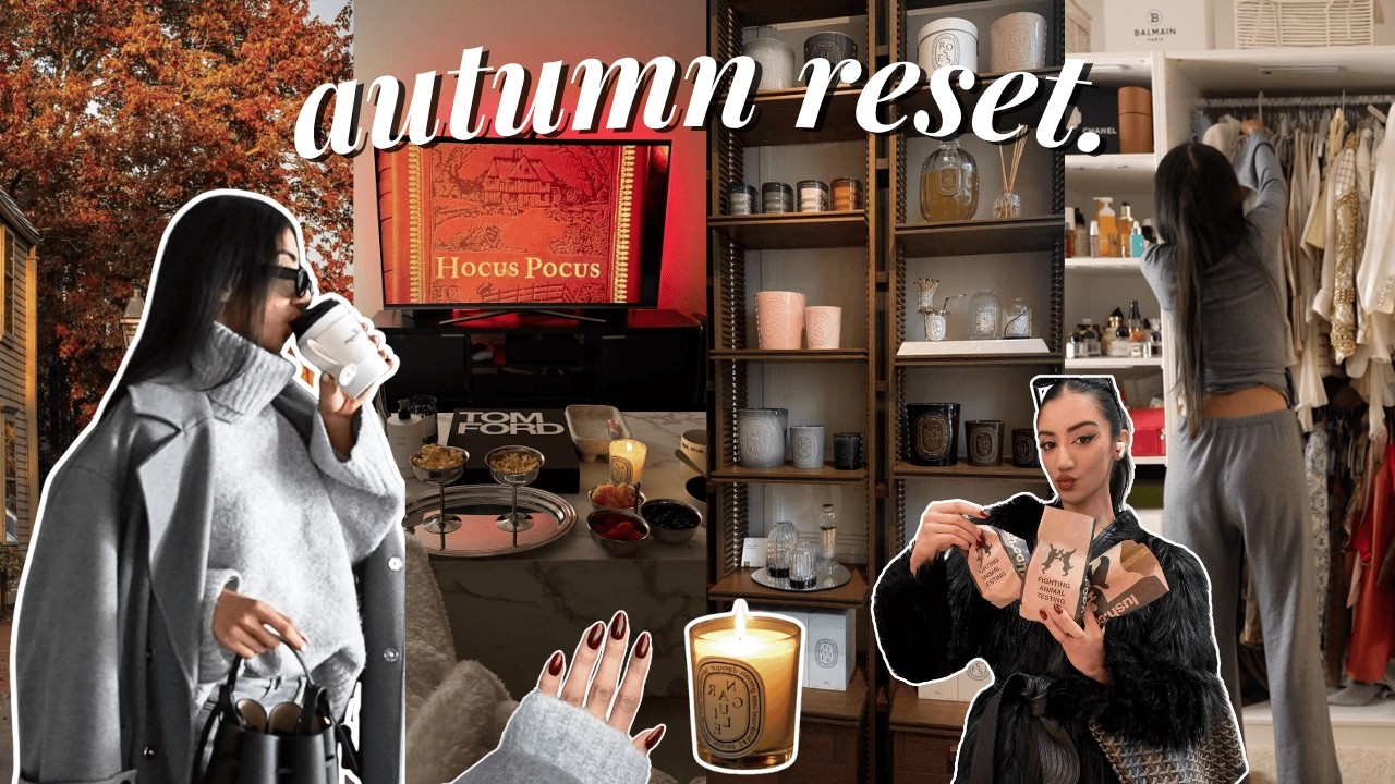 YouTube post by @TamKaurVlogs for Abbott Lyon. Caption reads: AUTUMN RESET 🍂 | fall shopping, baking, clothing....