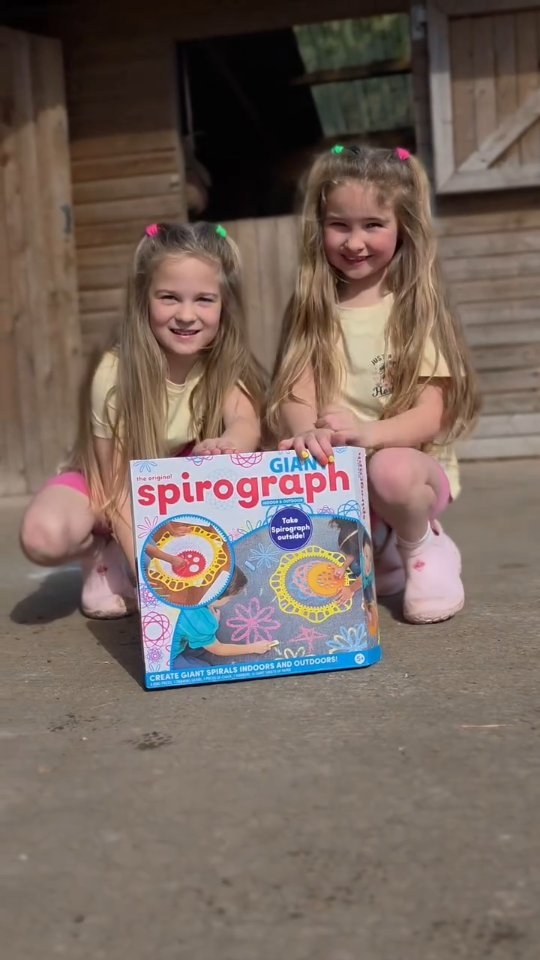 Instagram post by an influencer for Vivid Toy Group. Caption reads: GIANT SPIROGRAPH FUN 🎨✨ We’ve been sent this....