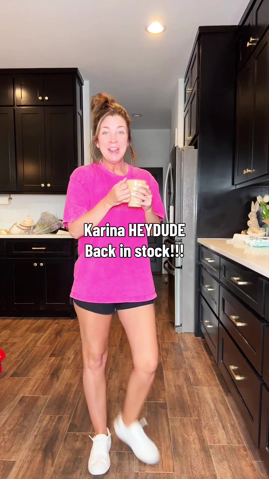 TikTok post by @kimberly_pugh for HEYDUDE. Caption reads: @HeyDude #heydudeshoes #heydudekarina [...].