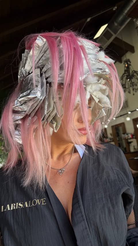 Instagram post by @larisadoll for Joico. Caption reads: [...] Have questions…comment below. 👇🏻 Using....