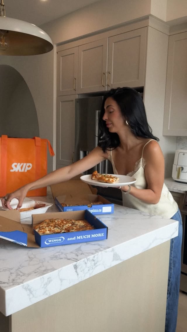 Instagram post by @gretzieparth for SkipTheDishes. Caption reads: #ad This is your sign to not cook tonight and....