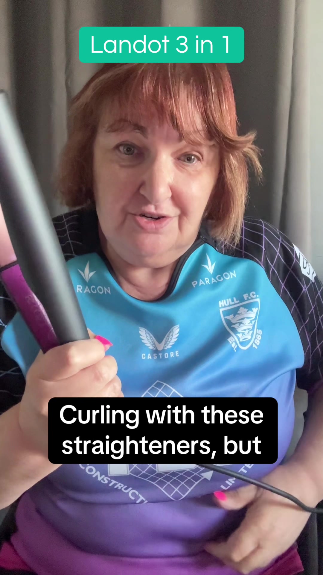 TikTok post by @wheeliemsadvocate for Landot Beauty. Caption reads: I attempted to curl my hair with the....