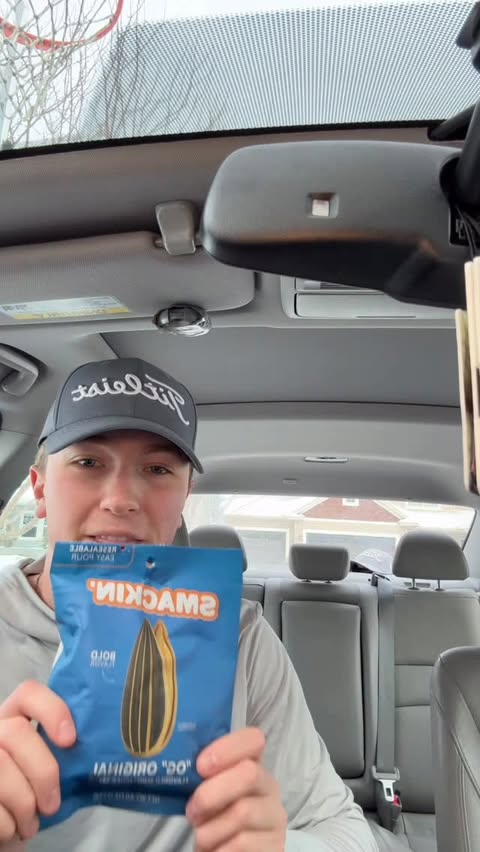 Instagram post by @cadenwenzelgolf for Smackin' Sunflower Seeds. Caption reads: Out with the old, in with the new....