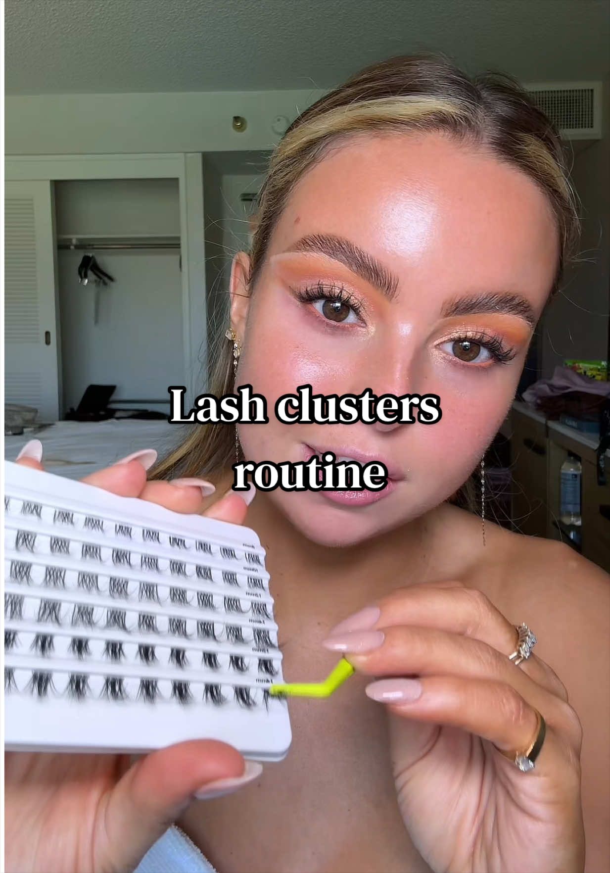 TikTok post by @mckennagoddard for Joah Beauty. Caption reads: @KISS Lashes bringing my look togetherrrrr !!!....