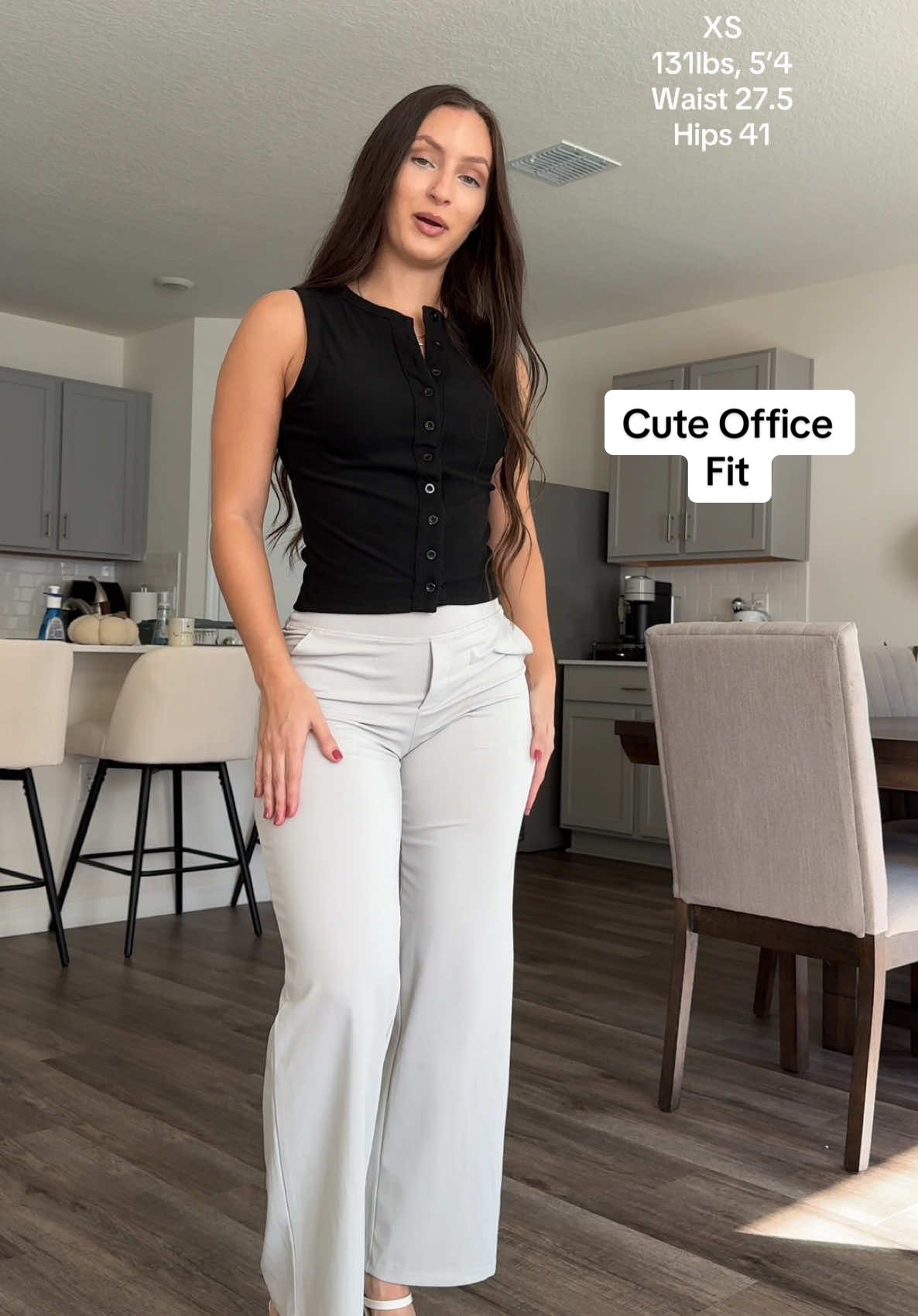 TikTok post by @macwatfit for G4Free. Caption reads: [...] pants for the office 📝👩‍💼 @G4Free Store....