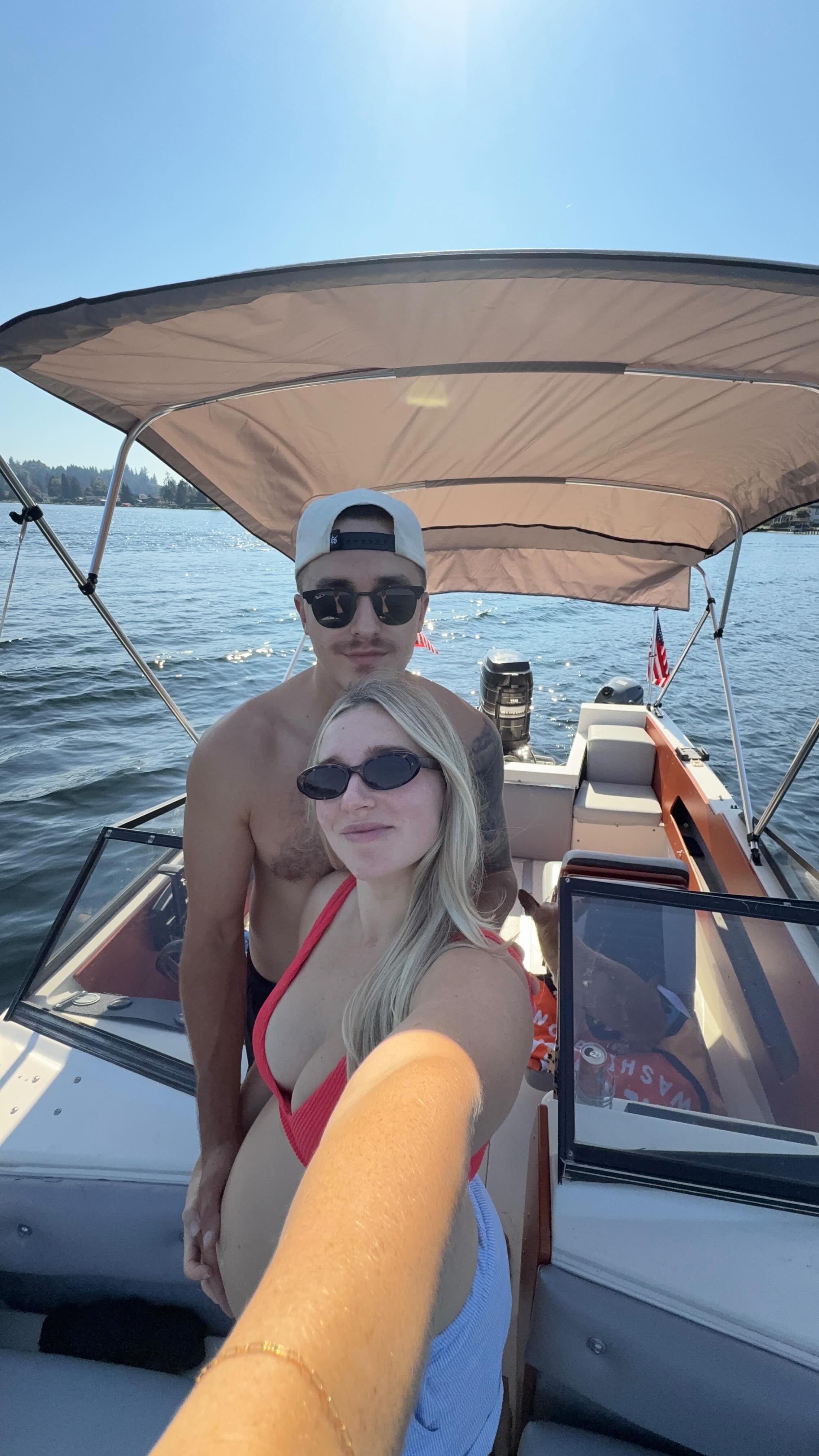 Instagram post by @mackenziehbell for Traeger Grills. Caption reads: This man was SWEATING 🥵 whenever he says it’s....