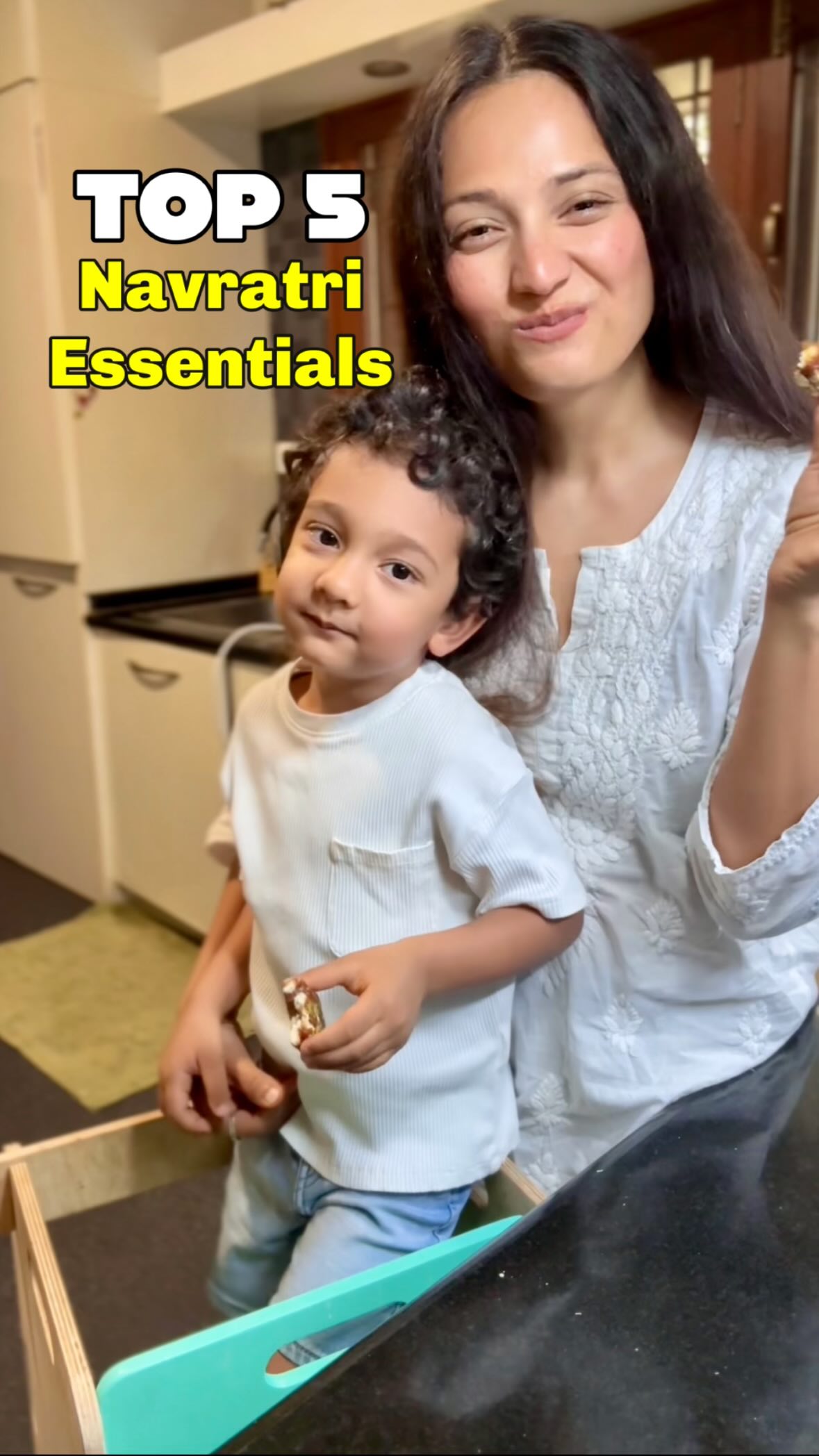 Instagram post by @yumcurry88 for Farmley. Caption reads: Here are my Top 5 Navratri essentials which can....