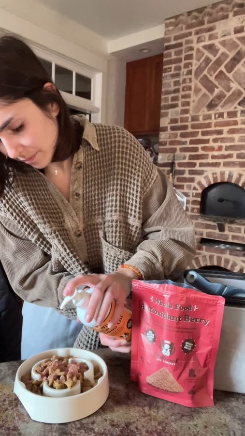 Instagram post by @shortforalessandra for Natural Dog Company. Caption reads: Brave dry winter skin with @naturaldogcompany....