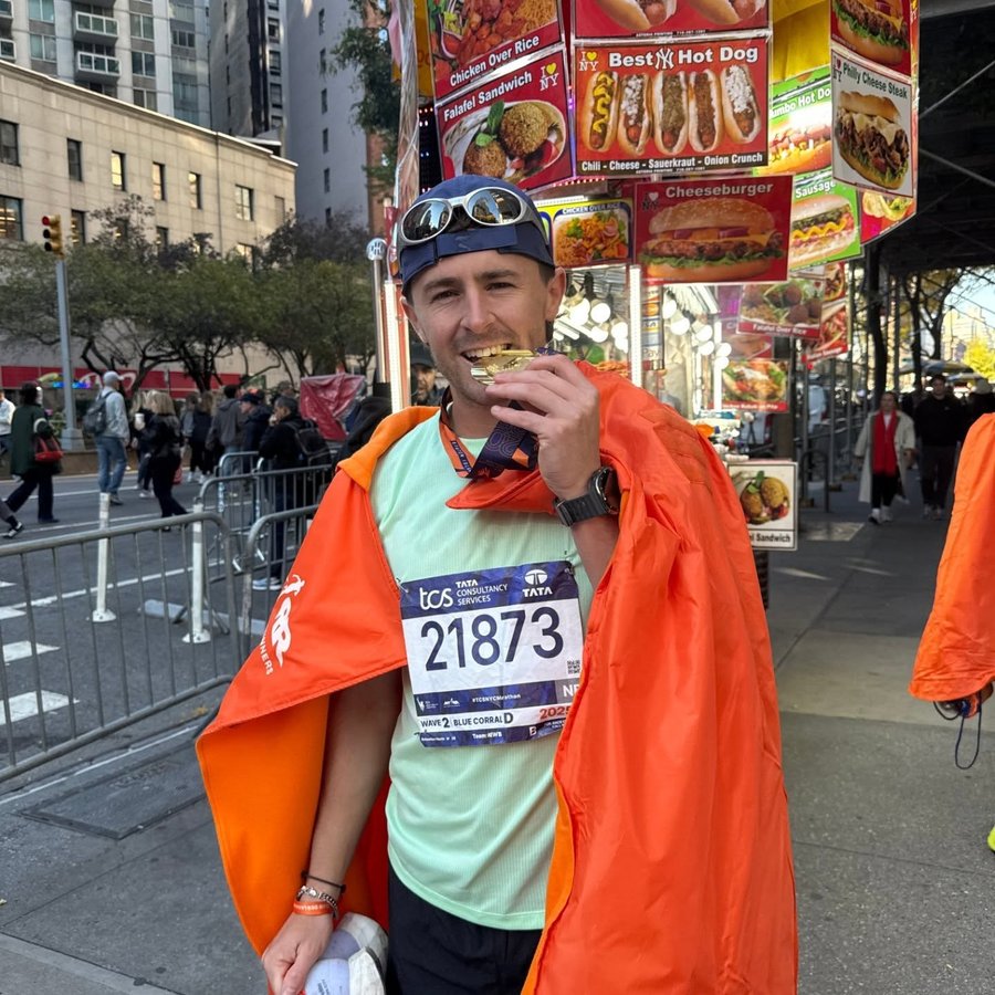 Instagram post by @seb_harris for New Balance. Caption reads: We said sub 3 or die. We did in fact not get sub....