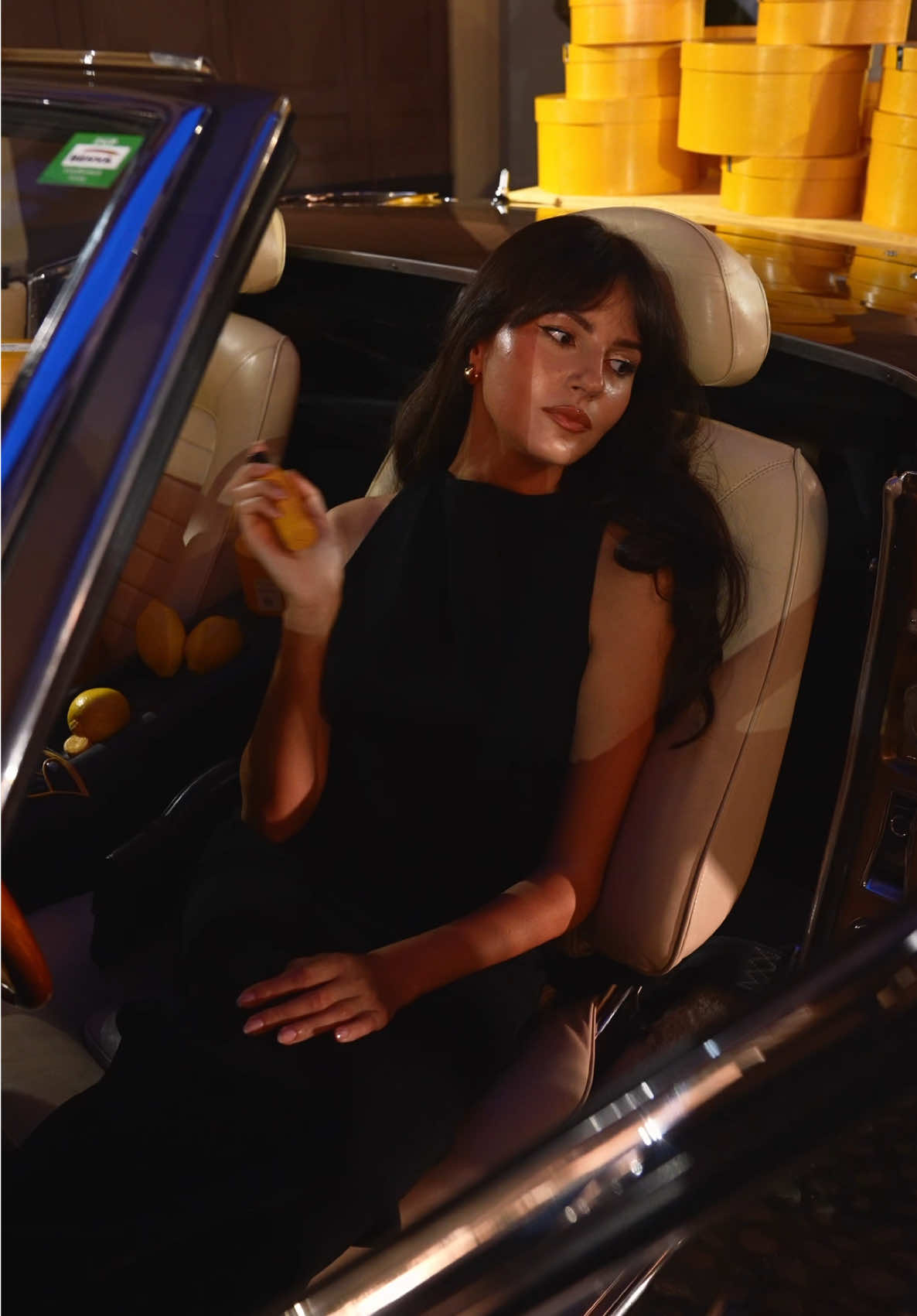 TikTok post by @paolacossentino for Maserati. Caption reads: [...] perfect night: one spray and a Ghibli....