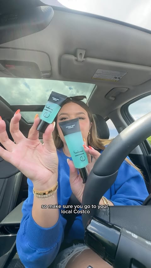 Instagram post by @sarahjenkinsxo for e.l.f. Cosmetics and Skincare. Caption reads: The #1 Primer in Canada* just dropped at Costco!....