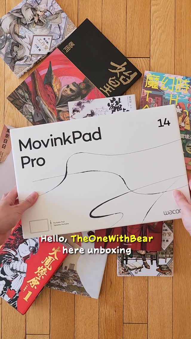 Instagram post by @theonewithbear for Wacom. Caption reads: @theonewithbear met the Wacom MovinkPad Pro — and....
