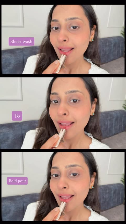 Instagram post by @shah_aniksha for LOVE, TC. Caption reads: #ad This moisture shine lipstick from....