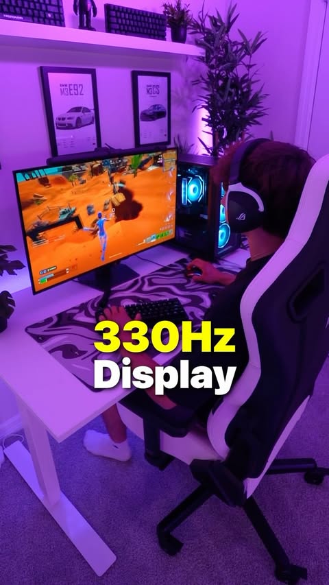 Instagram post by @vermaxtv for Republic of Gamers. Caption reads: The Only OLED Gaming Monitor You Ever Need! Code:....
