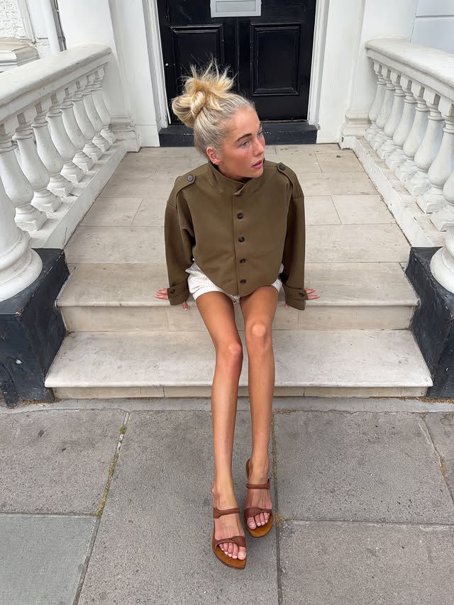 Instagram post by @gracemurrphy for Meshki. Caption reads: Legs out season @meshki AD.
