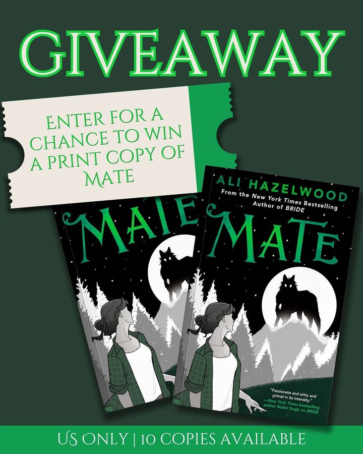 Instagram post by @alihazelwood for Goodreads. Caption reads: GOODREADS GIVEAWAY 🐺💚

💚 10 print copies....