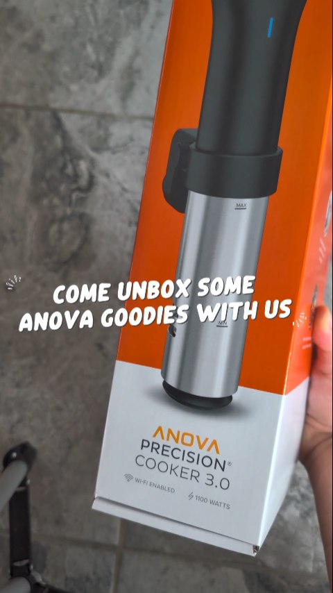 Instagram post by @creative_cooking_couple for Anova Culinary. Caption reads: [...] is — our unboxing of the incredible....