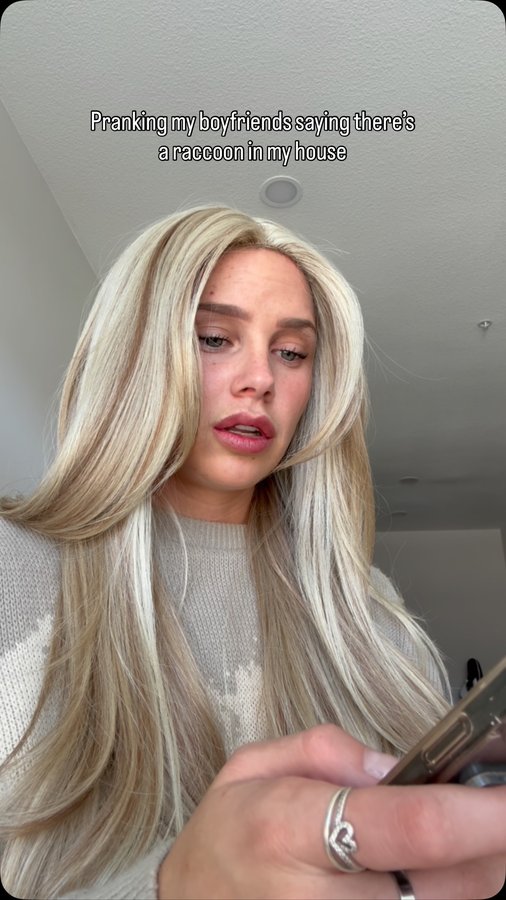 Instagram post by @dayna for Snapchat. Caption reads: [...] him think a raccoon is in my apartment....