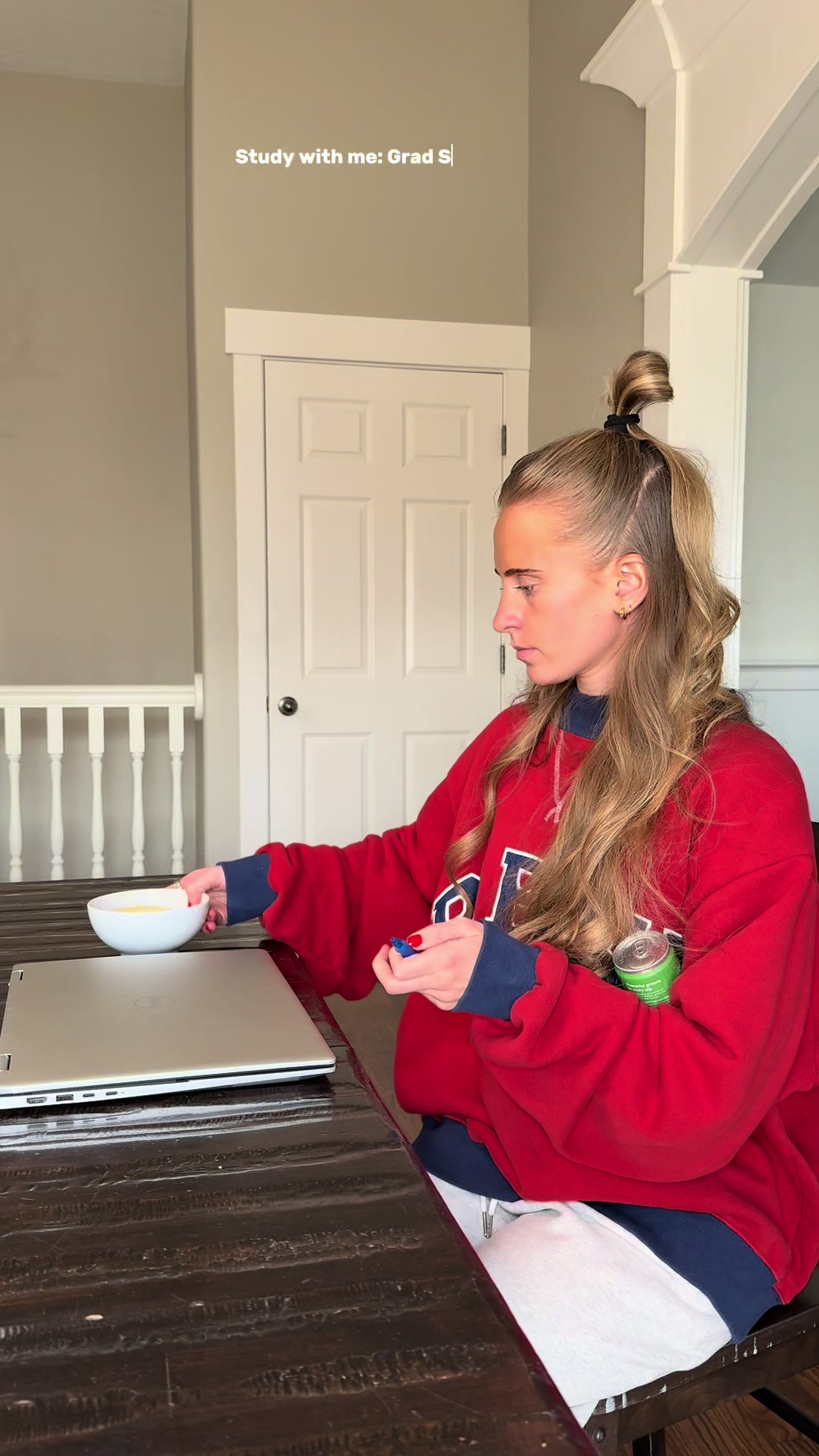 TikTok post by @halsterhotkins for Huel. Caption reads: [...] #gradstudent #accountingmajor #ad....