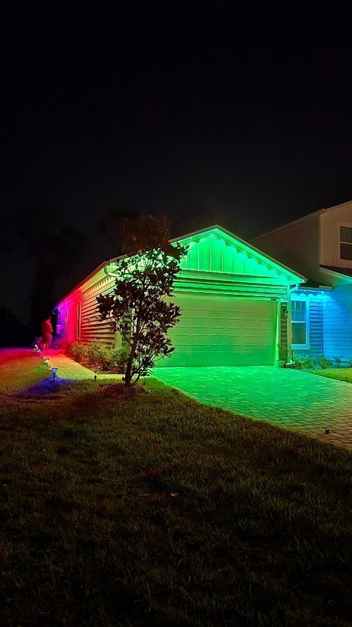 Instagram post by @indiansinothercountries for Feit Electric. Caption reads: [...] Permanent Outdoor Lights from....