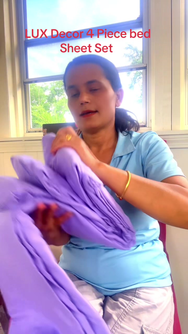 TikTok post by @loveyoujindagi56 for Lux Decor Collection. Caption reads: [...] LUX Decor 4 Piece Bed Sheet Set @Lux Decor....