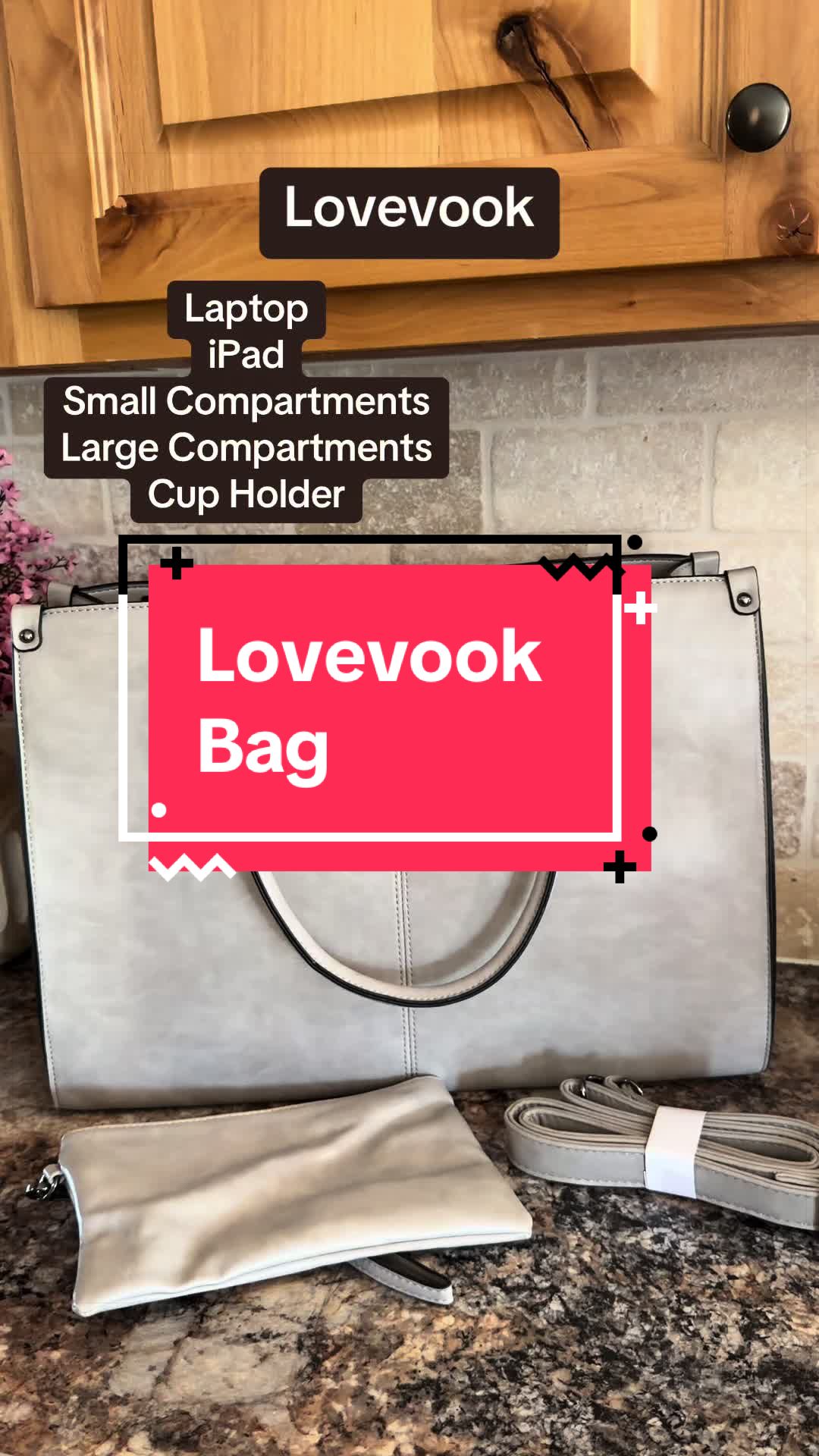 TikTok post by @digital_marketing_swc for Lovevook. Caption reads: @Lovevook Bags Perfect bag for work,school, [...].