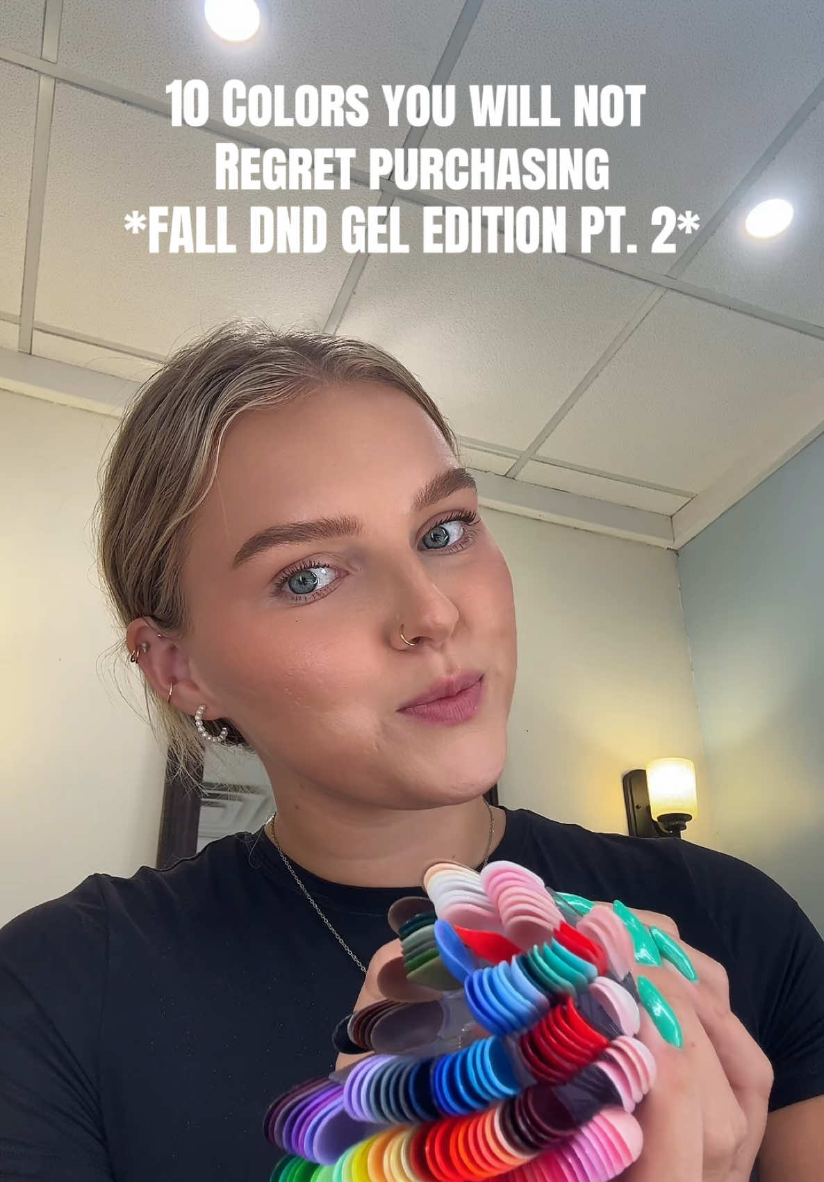 TikTok post by @haley_morey_moen for DND Gel. Caption reads: [...] count to 10 because I missed one 😀💅🏼....