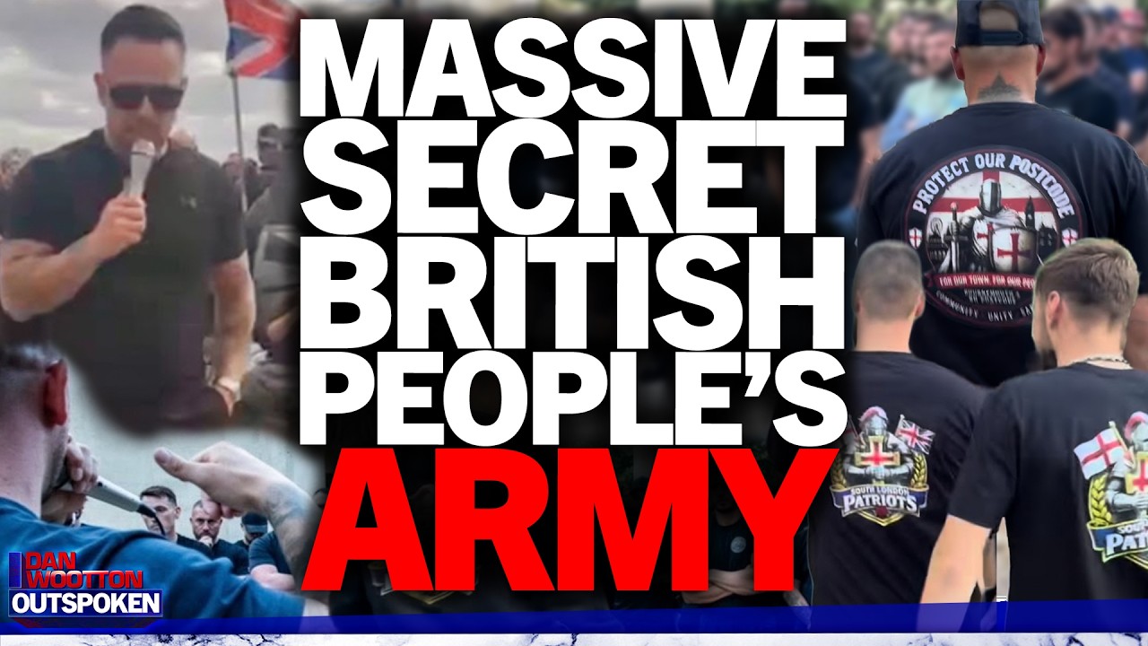 YouTube post by @danwoottonoutspoken for FÜM. Caption reads: "FIGHTBACK" People's Army is biggest UK patriotic....