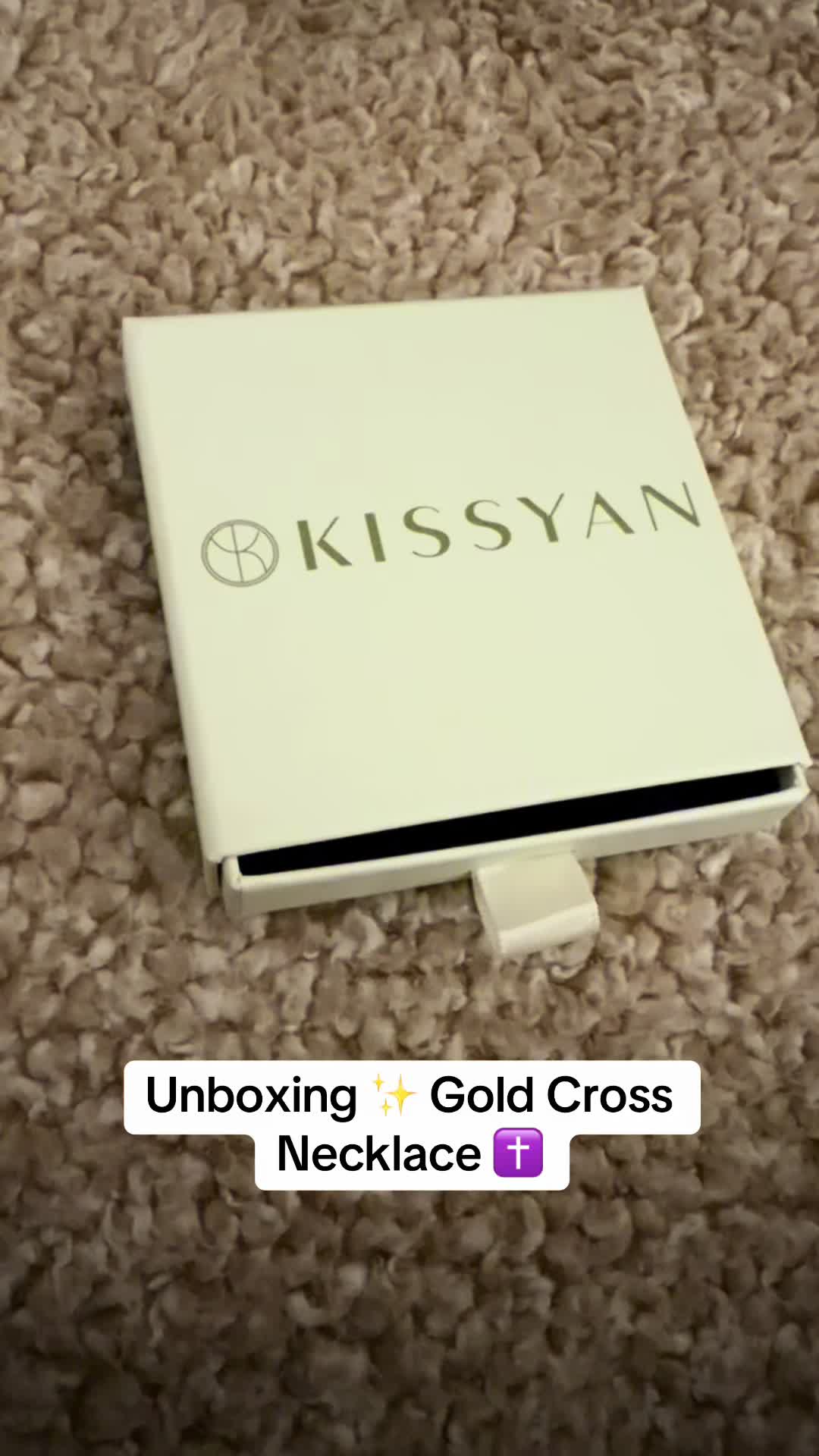 TikTok post by @mamadmcneils2.0 for KissYan Jewelry. Caption reads: #cross #gold #jewlery #kissyanjewelry #goldjewelry....