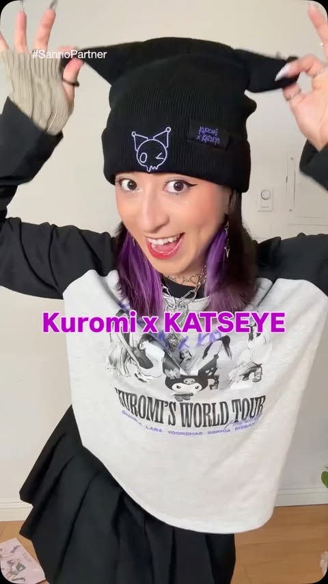 Instagram post by @boymeetsale for Sanrio. Caption reads: [...] am I seeing at the Kuromi booth? 👀💜....