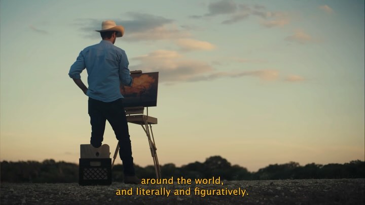 Instagram post by @matt_tumlinson for Tecovas. Caption reads: We partnered with painter and storyteller....